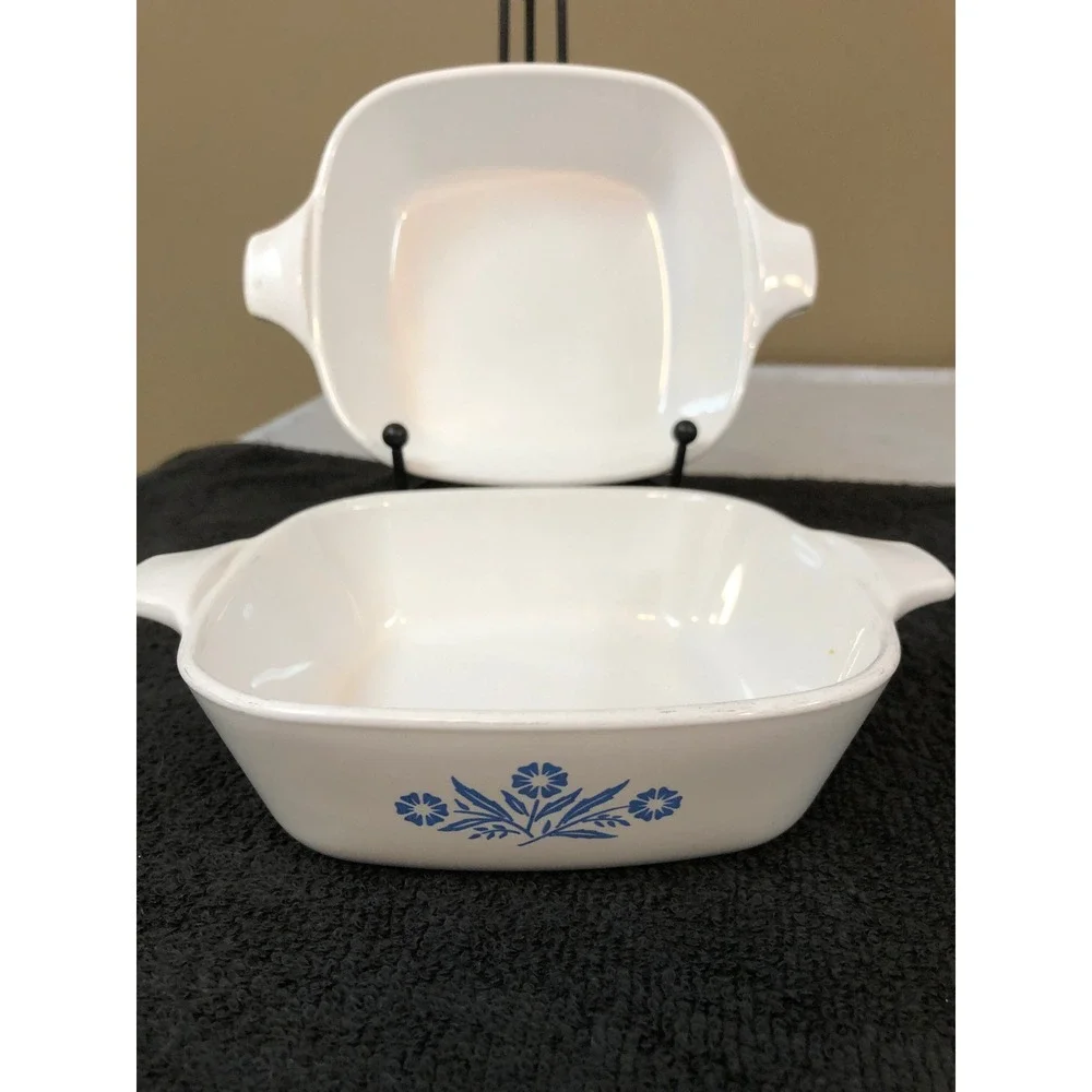 2 ~Vintage Corning Ware Blue Cornflower P-41-B Petite Casserole Dishes 1.75 Cup